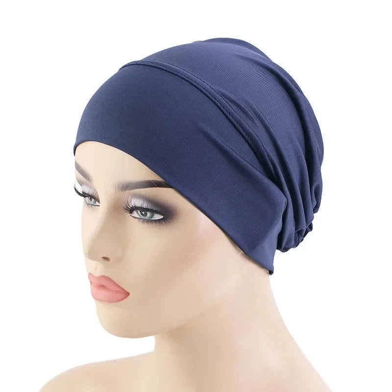 2020 soft modal inner Hijab Caps Muslim stretch Turban cap Islamic Underscarf Bonnet hat female headband tube cap turbante mujer