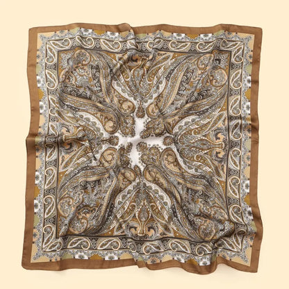 68cm Red Cashew Print Scarf Women's New Model Emulated Silk Plant Print Scarfs Fashion Versatile Clothes Bag Accessories Scarf