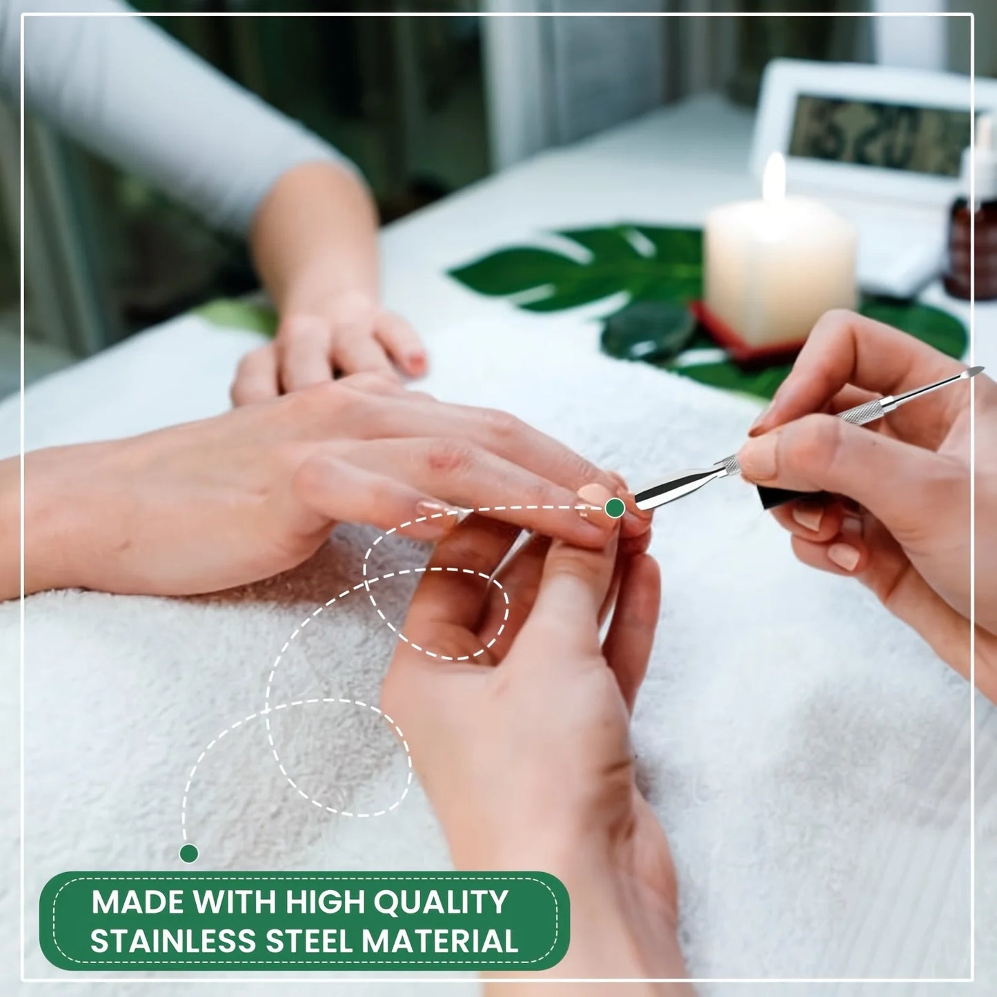 1/2/4pcs Stainless Steel Cuticle Pusher,Sharp Edge Spoon Shaped Dual Ended Cuticle Pusher Remover Cleaner,Manicure Pedicure Tool
