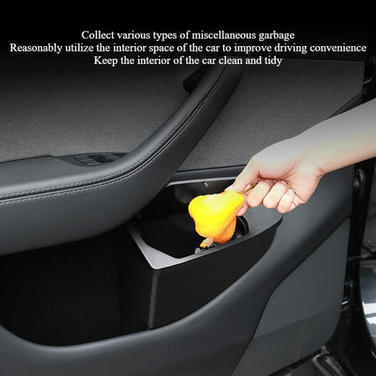 Front Door Storage Trash Can for Tesla Model Y Juniper 2025 Car Door Storage Box Multi Functional Storage Box Car Accessories