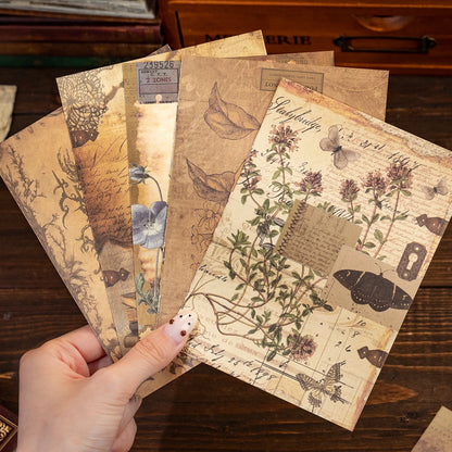 Mr.Paper 192pcs Vintage Style Notebook Set, Gold Foil Writing Pad for Journaling Note Taking, Retro Stationery Paper Sheets