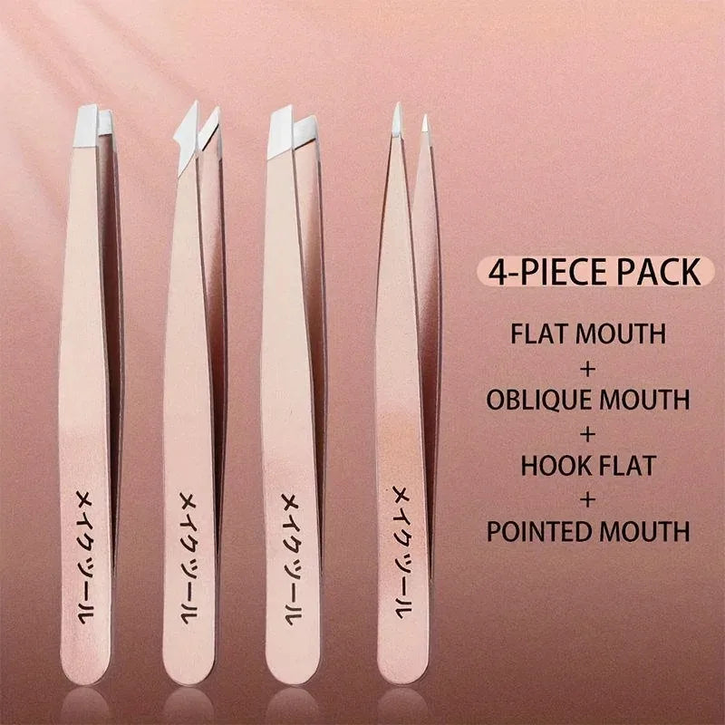 2/4pcs Set Professional Tweezers Set Perfect For Eyebrow Hair Removal Splinter Very Effortless and Relaxed to Remove