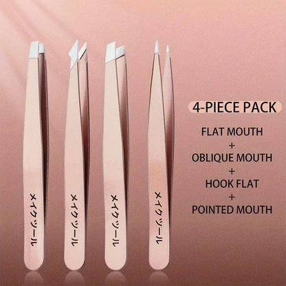 2/4pcs Set Professional Tweezers Set Perfect For Eyebrow Hair Removal Splinter Very Effortless and Relaxed to Remove