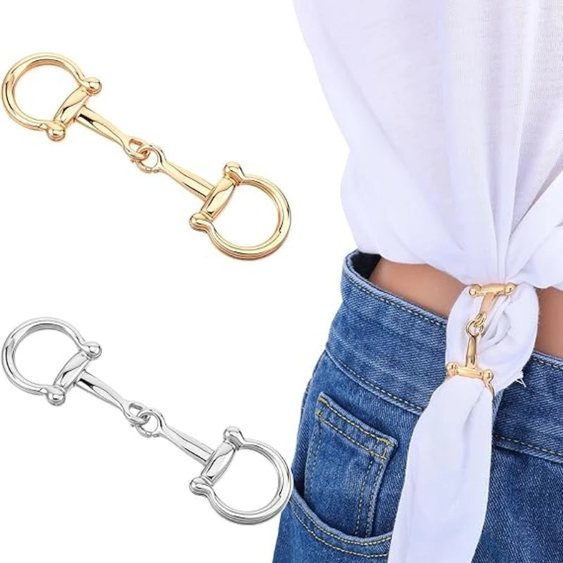 2pcs Horseshoe Scarf Buckle Universal Multi-purpose Metal Scarfs Buckles Simple and Versatile Corners Scarf Knotted Buckle