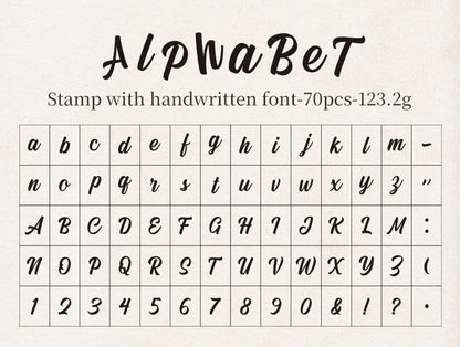 Journal GO 70pcs/set Wooden Rubber Alphabet Letter Number Stamp Set for Card Collage Junk Journal Scrapbooking DIY Standard Seal