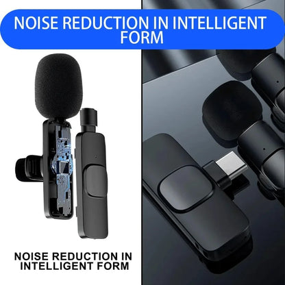 Mini Lavalier Microphone Portable Live Streaming Shooting Interview Mini Wireless Microphone with Clip for Video Recording