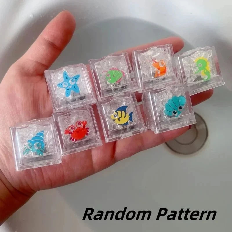 6/12PCS Baby Bath Bathtub LED Light Up Toys Colorful Waterproof Glowing Ice Cube for Bathtub Swimming Pool Birthday Xmas Gift