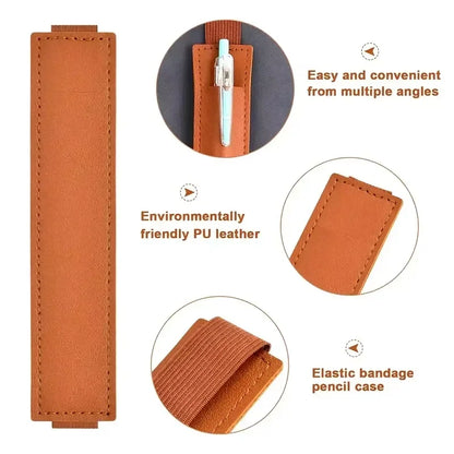 Leather Adjustable Elastic Band Pen Holder, Pen Pouch For Planner, Pen Holder For Notebook, Notebook Pen Holder