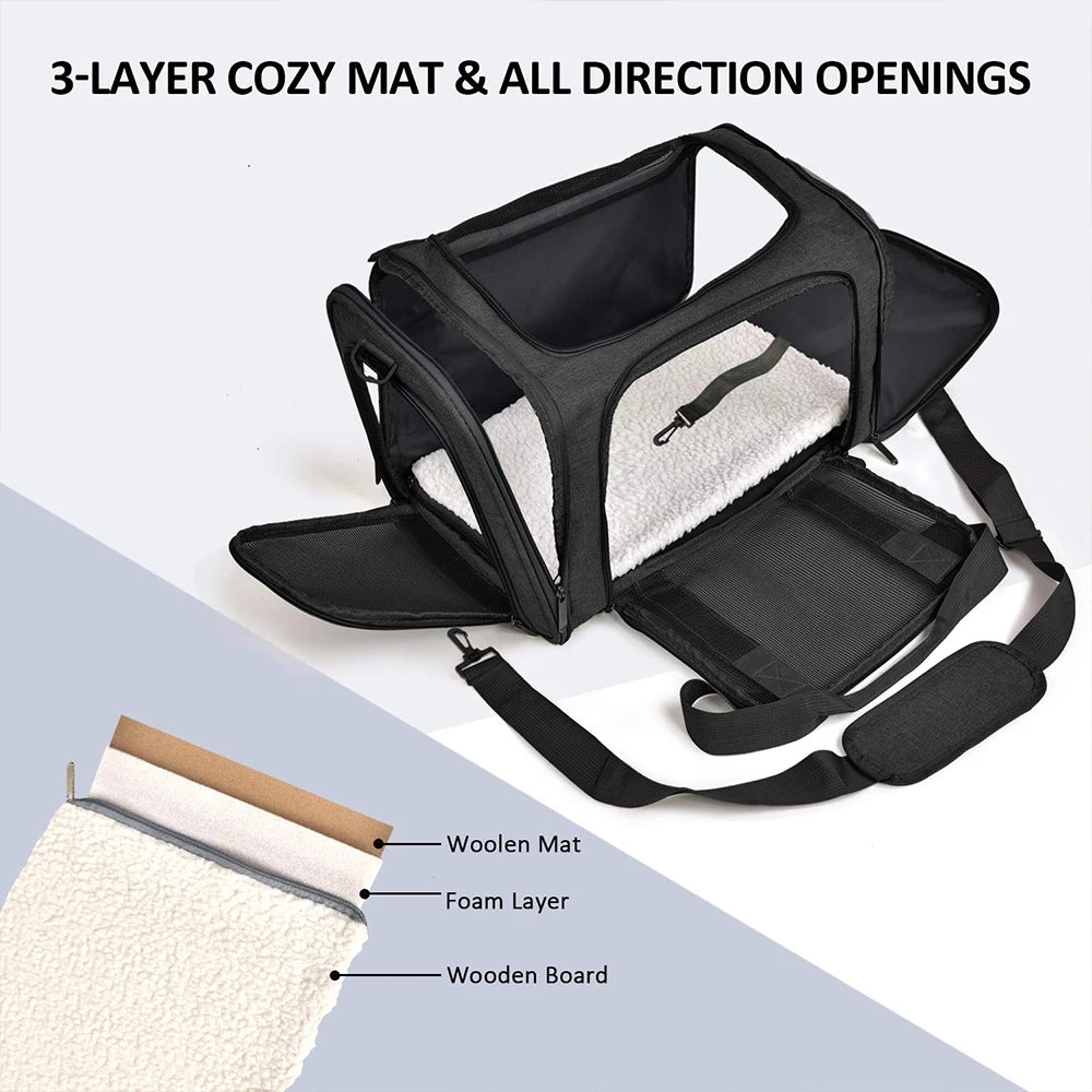 Dog Carrier Bag Soft Side Backpack Puppy Pet Carriers & Travel Products Airline Approved Outgoing For Small Dogs Cat Accessories
