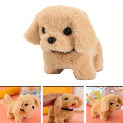 Pet Companion Battery Operated Toy Plush puppy pet electronic interactive toy  walking barking wagging tail Simulation puppy