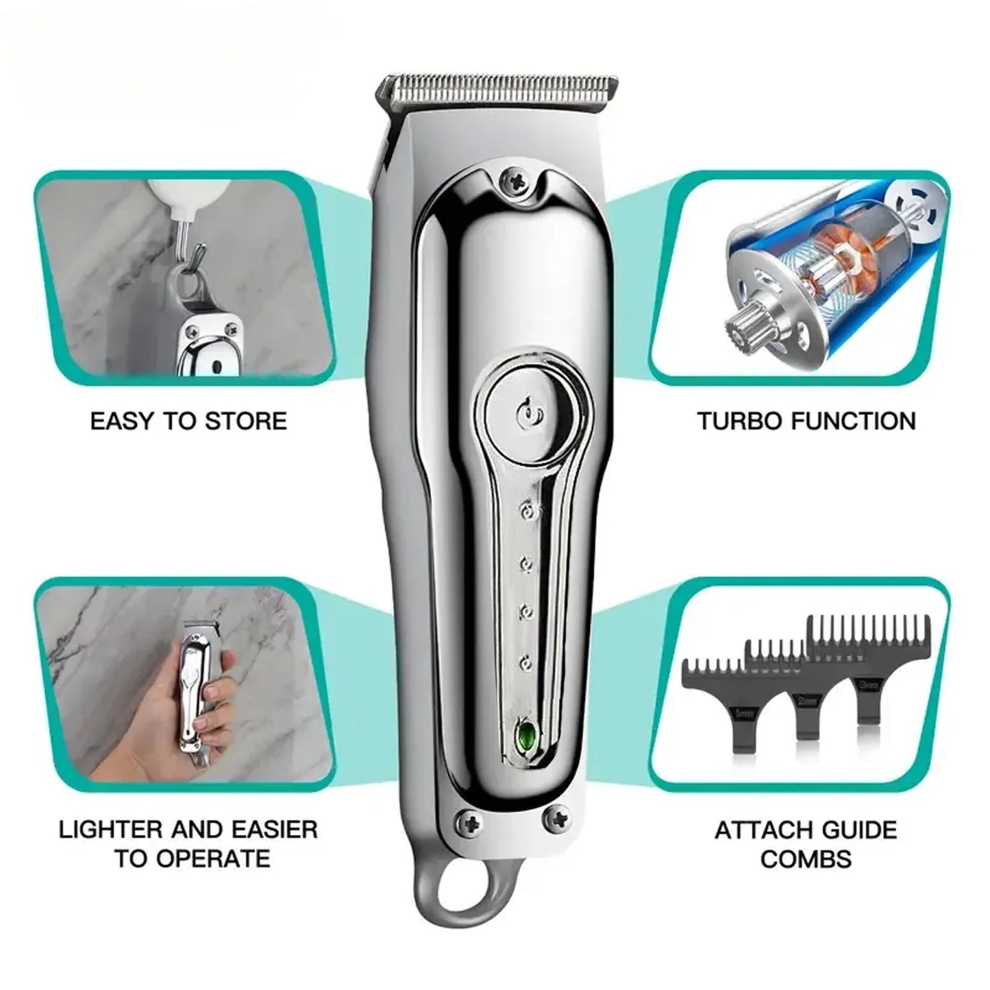 2026 New Hair Trimmer Professional Hair Clipper Rechargeable Hair Cutting Machine Cordless Portable Trimmer for Men