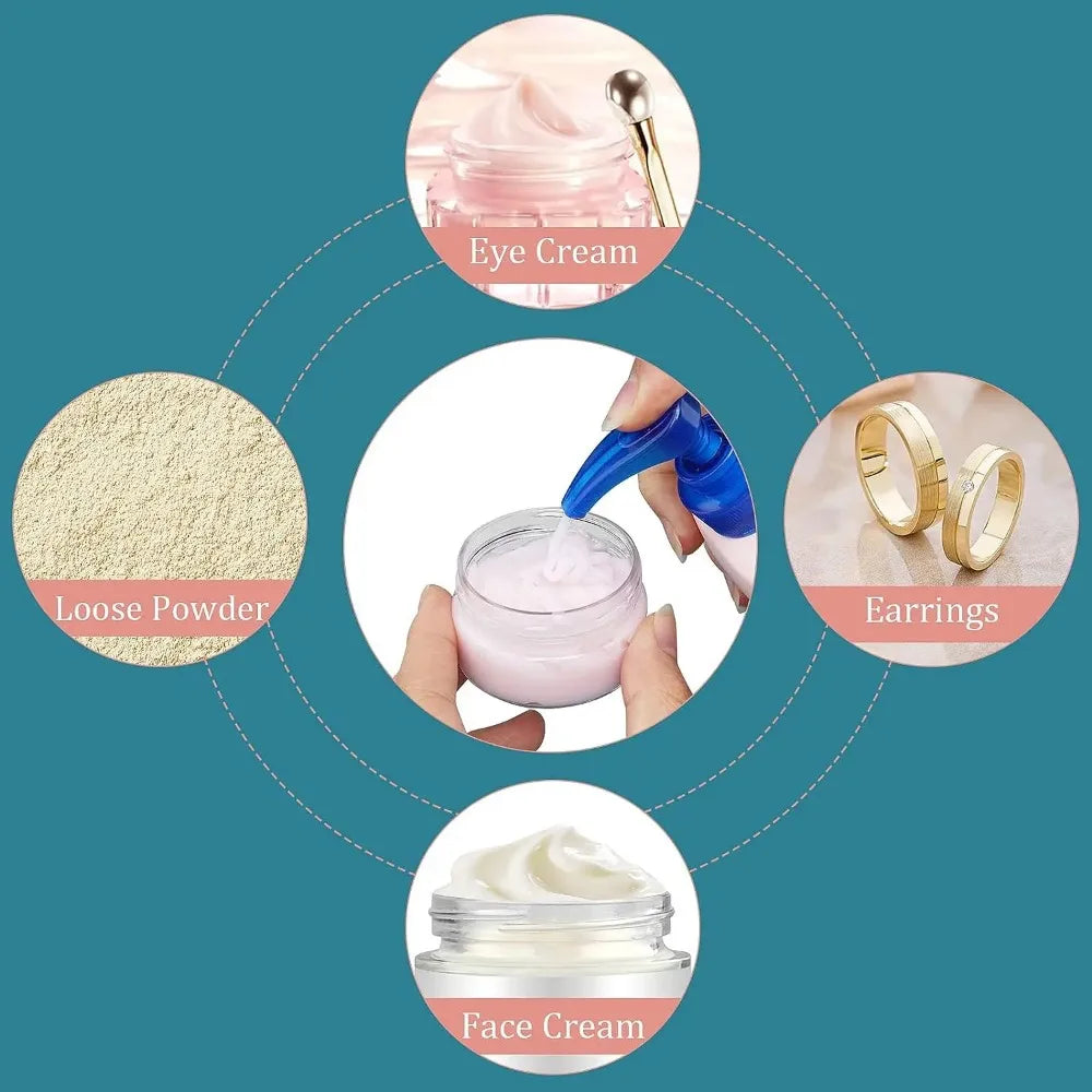 12PCS Plastic Cream Jars Sample Beauty Containers with Leak Proof Wide Mouth Travel bottle for Toiletries Cream 2/3/5/10/15/20ml