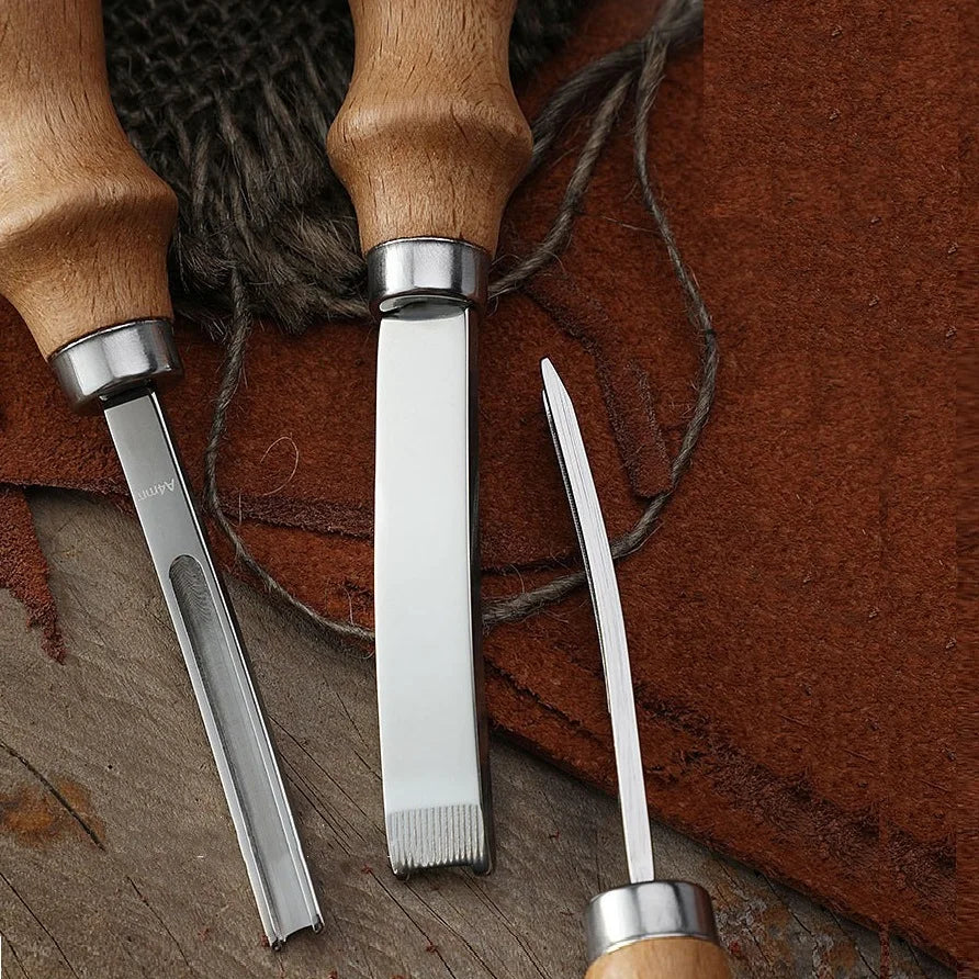 1/4PCS Leather Edge Skiving Beveler Tools Wide Leather Craft Edge Beveler Tool Kit Leather Edge Trimmer for DIY Leather Craft
