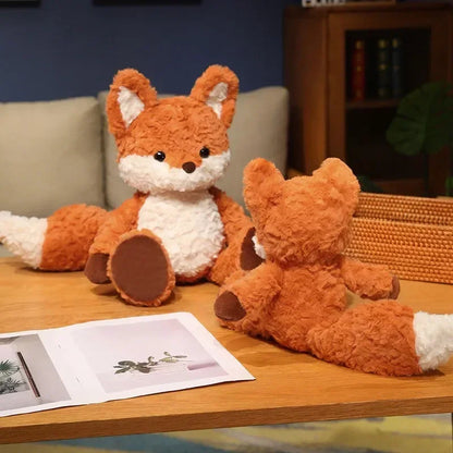 Cute Fluffy Fox Plush Toy Soft Cartoon Orange Foxes Stuffed Doll Baby Appease Children toys