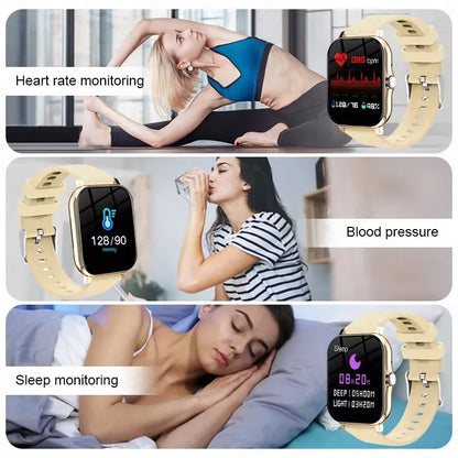 2025 New Smart Watch Bluetooth Call Music Heart Rate Blood Pressure Monitor Smartwatch for Women Men Holiday Gifts