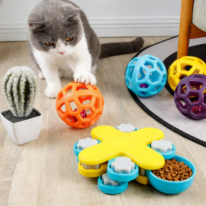 Dog Hollow Ball Toy Rubber Chew Toys for Dogs Cleaning Teeth Molar Bite Resistant Toy with Bell Puppy Training Game