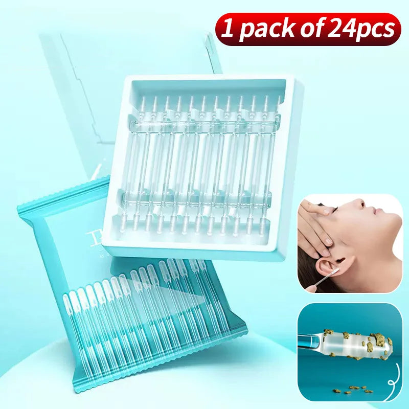 24/48pcs Earwax Removal Tool Gentle Ear Cleaning Stick Essential Household Item for Personal Care Ear Cleaner