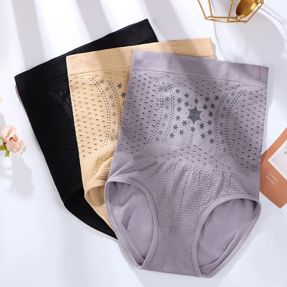 Unique Fiber Restoration Shaper Brief Women Tummy Control Shapewear Hollow Out Fat Burning Slimming High Waist Underwear Panties