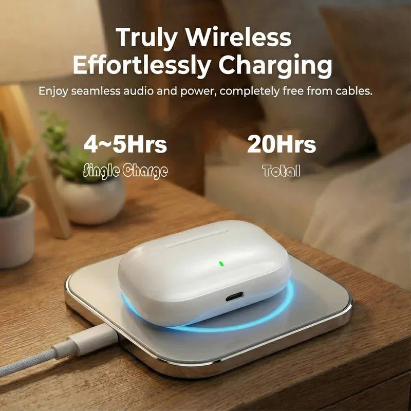 Active Noise Cancelling Wireless Headphones with Immersive Sound Ultra-Low Latency Effortless Wireless Charging for Gym running