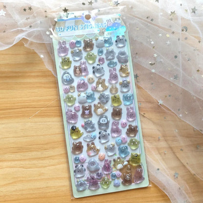 4-Piece Kids' Cartoon Cute Soft Ghost 3D Stickers - Adorable 3D Decor Decals for Phones, Notebooks(Anime Worlds Store)