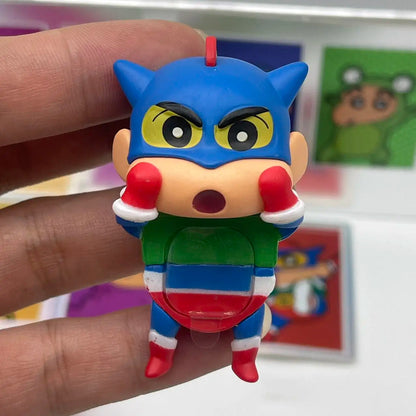 6pcs Anime Figure Xiaoxin Screen Lying Style Blind Box Kawaii Car Ornament Cartoon Figure Display Decor Craft Toys Festival Gift
