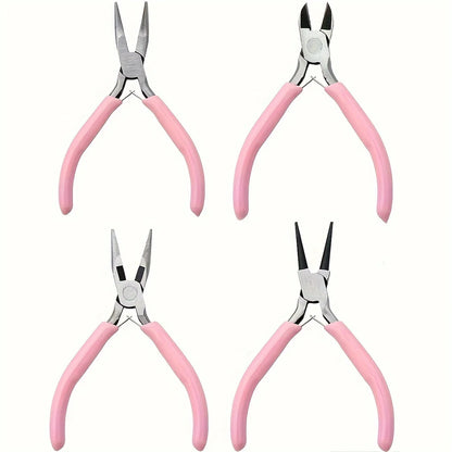 4/3/1pcs Iron Jewelry Pliers Tool Kit Includes Needle Round Wire Cutter And Curved Nose Pliers For Jewelry Beading Repair