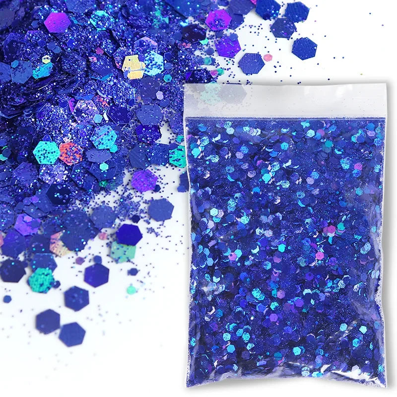 50g Chunky Glitter Holographic Laser Flakes Nail Glitter Powder For Jewelry Making Diy Resin Art Craft Fine Iridescent Sequins