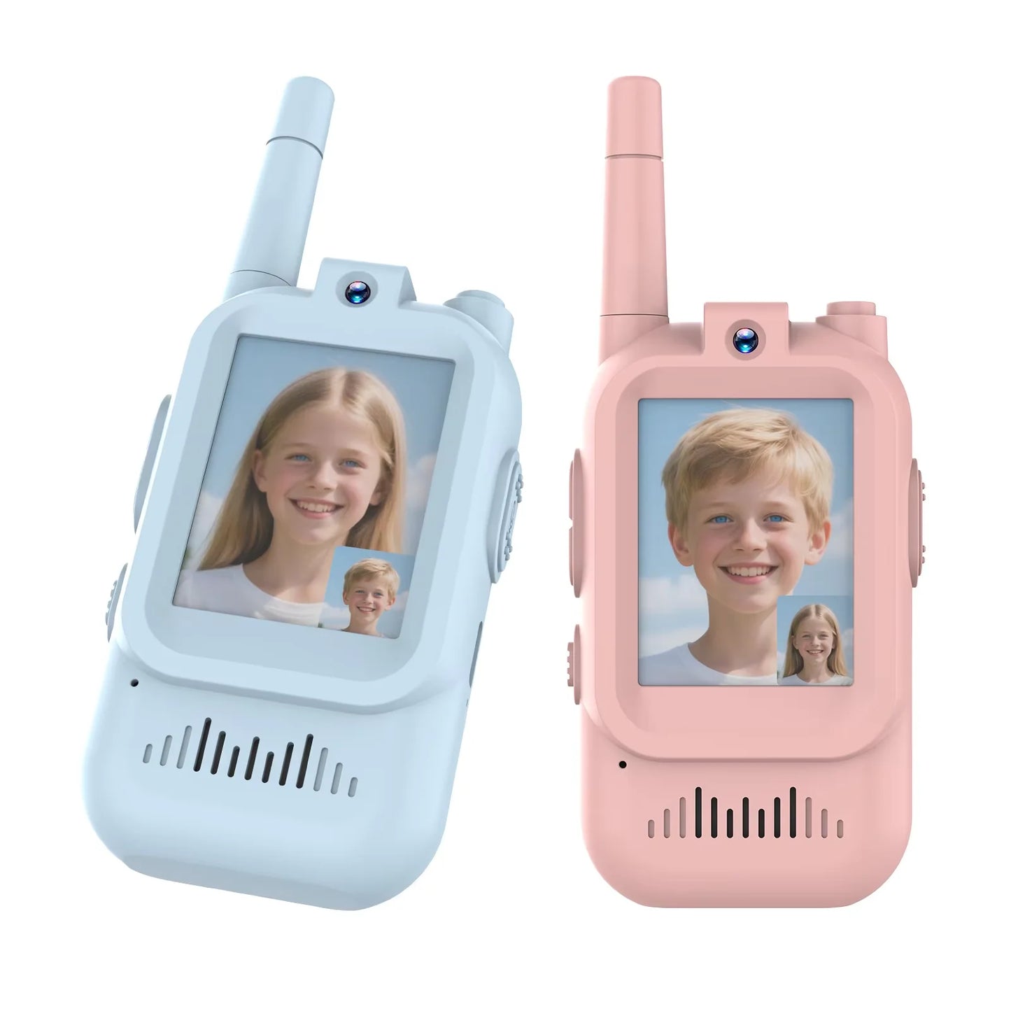2 Pack Kids Walkie Talkies with Video, Rechargeable, Portable Play Toy, Gift for Camping Travel, Boys Girls 3-12