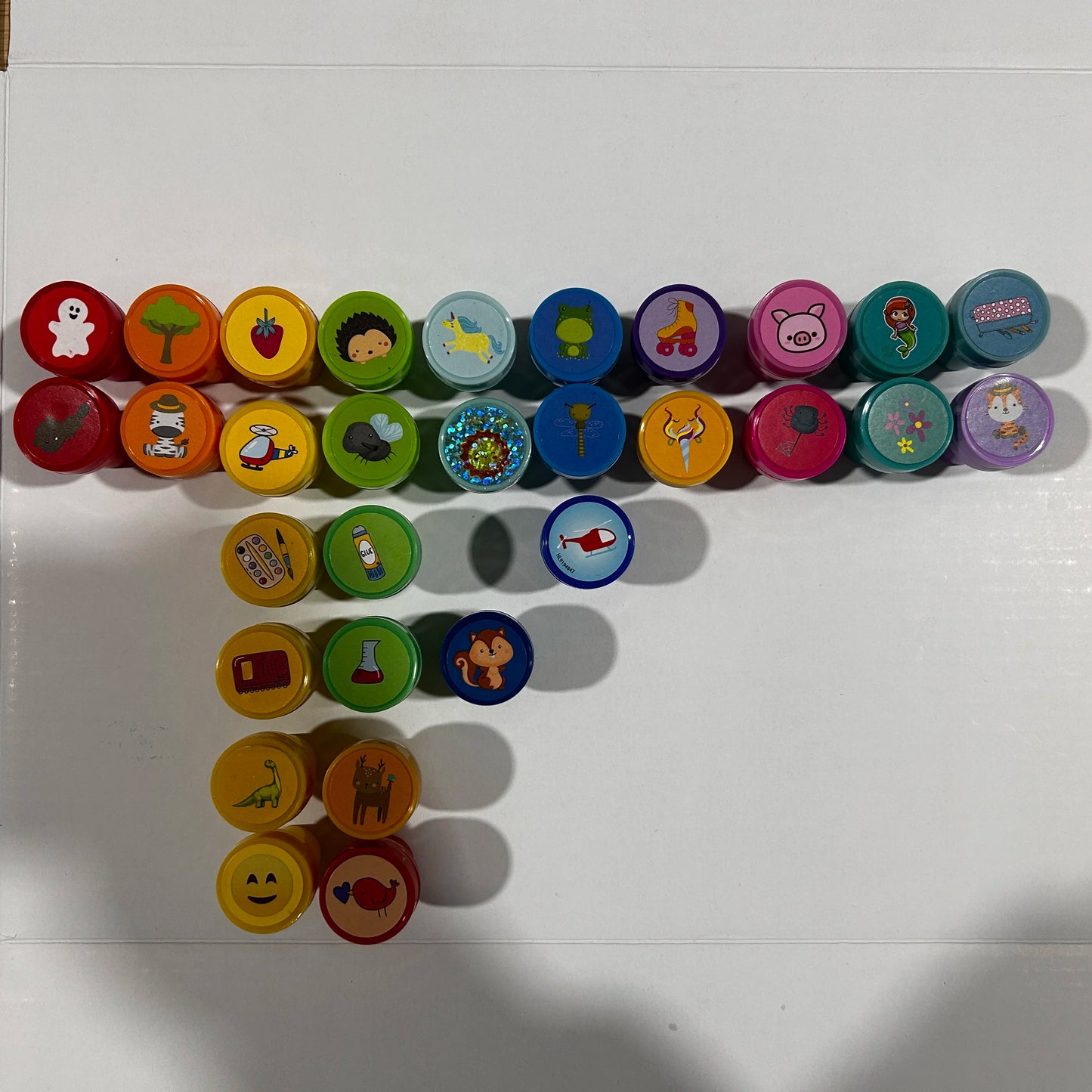 20pcs Assorted Stamps for Self-ink Stamps Toy anima Smiley Face Seal Scrapbooking DIY Painting Photo Album Decor ﻿