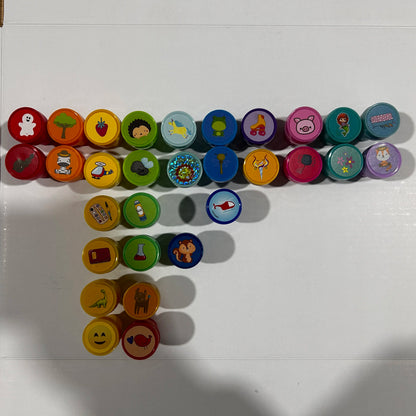 20pcs Assorted Stamps for Self-ink Stamps Toy anima Smiley Face Seal Scrapbooking DIY Painting Photo Album Decor ﻿