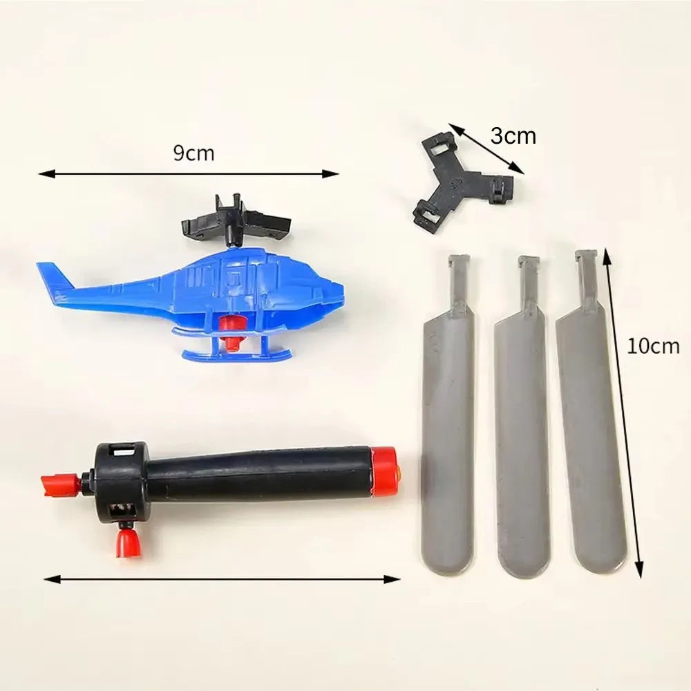 1/3/6 PCS Outdoor Sports Flying Toys Handle Pull Wire Planes Toys Flying Toy Helicopter, 360° Rotating Helicopter