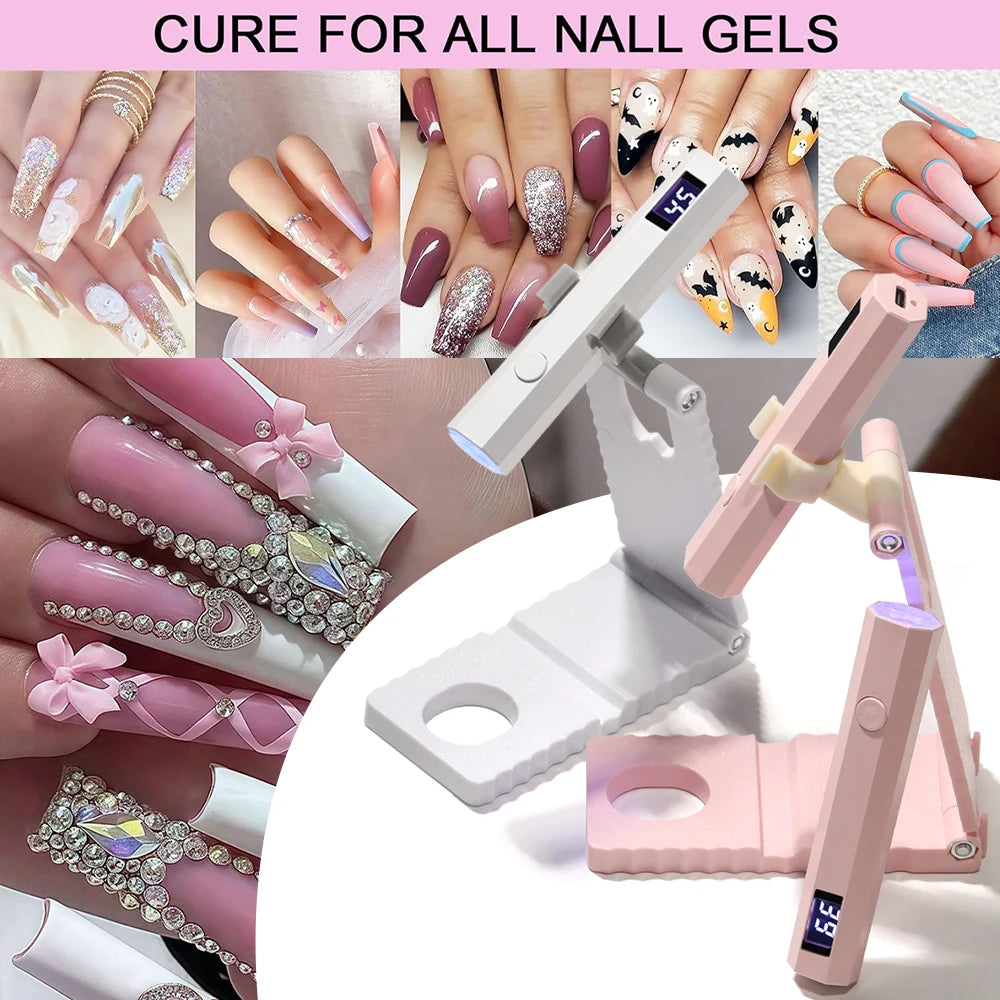 YIKOOLIN Mini Handheld UV Light Fast Gel Nail Drying Lamp for Home Salon Tools Professional Nail Phototherapy Flashlight Pen