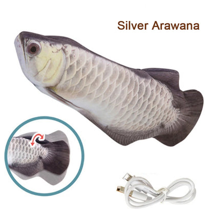 Pet Cat Pet Dog Soft Plush Toy USB Charging Simulation Fish Interactive Training Grinding Teeth Pet Chewing Toy