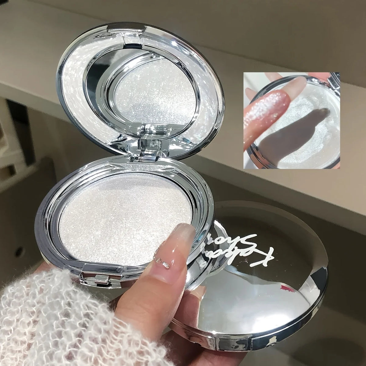 Diamond Shimmer Highlighter Cream Potato Texture Long Lasting Multi-Use Face Eye Cheek Makeup for Party & Gift