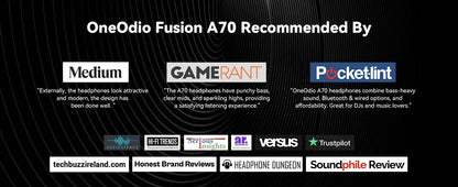 Oneodio Fusion A70 Bluetooth Headphones Hi-Res Audio Over Ear Wireless Headset Professional Studio Monitor DJ HiFi Headphones