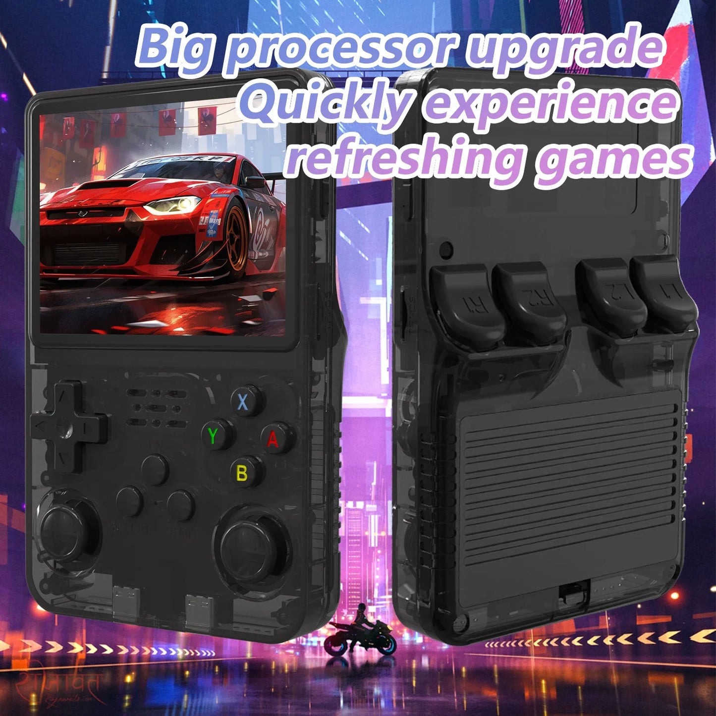 R36S Portable Handheld Game Console 3.5 Inch IPS Screen 640x480 Resolution 64GB Built-in Memory Classic Games Preloaded