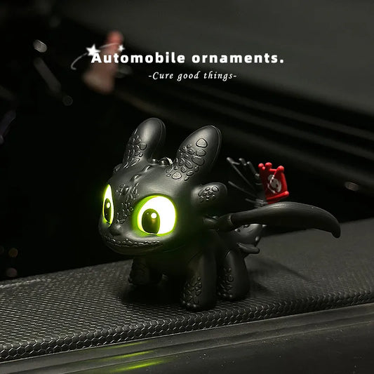 Genuine Cute Glowing Toothless Car Interior Ornament, Night Fury Wings Can Move Car Dashboard Decoration  Car Hanging Accessory