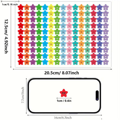 450-3000 Sheet Happy Face Stars Reward Sign Stickers Pack DIY Skateboard Suitcase Stationery Decals Decor Phone Laptop Gift Toys