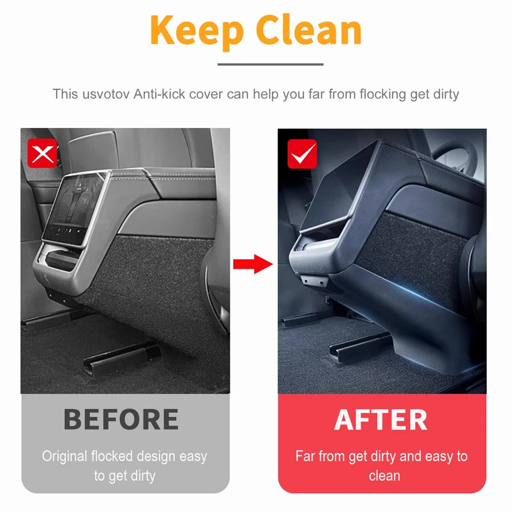 Rear Center Console Anti-Kick Pad for Tesla Model Y Juniper Model 3 2025 2026 Rear Exhaust Protector Scratch-Proof Accessories