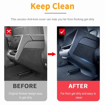 Rear Center Console Anti-Kick Pad for Tesla Model Y Juniper Model 3 2025 2026 Rear Exhaust Protector Scratch-Proof Accessories