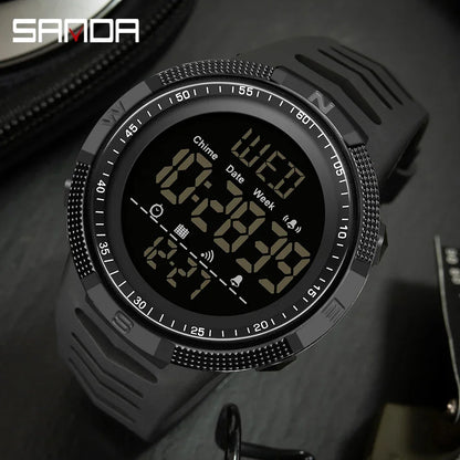 SANDA 6014 Countdown Waterproof Digital Mens Wristwatches Military Sport Watch for Men Clock Shockproof Relojes Para Hombre