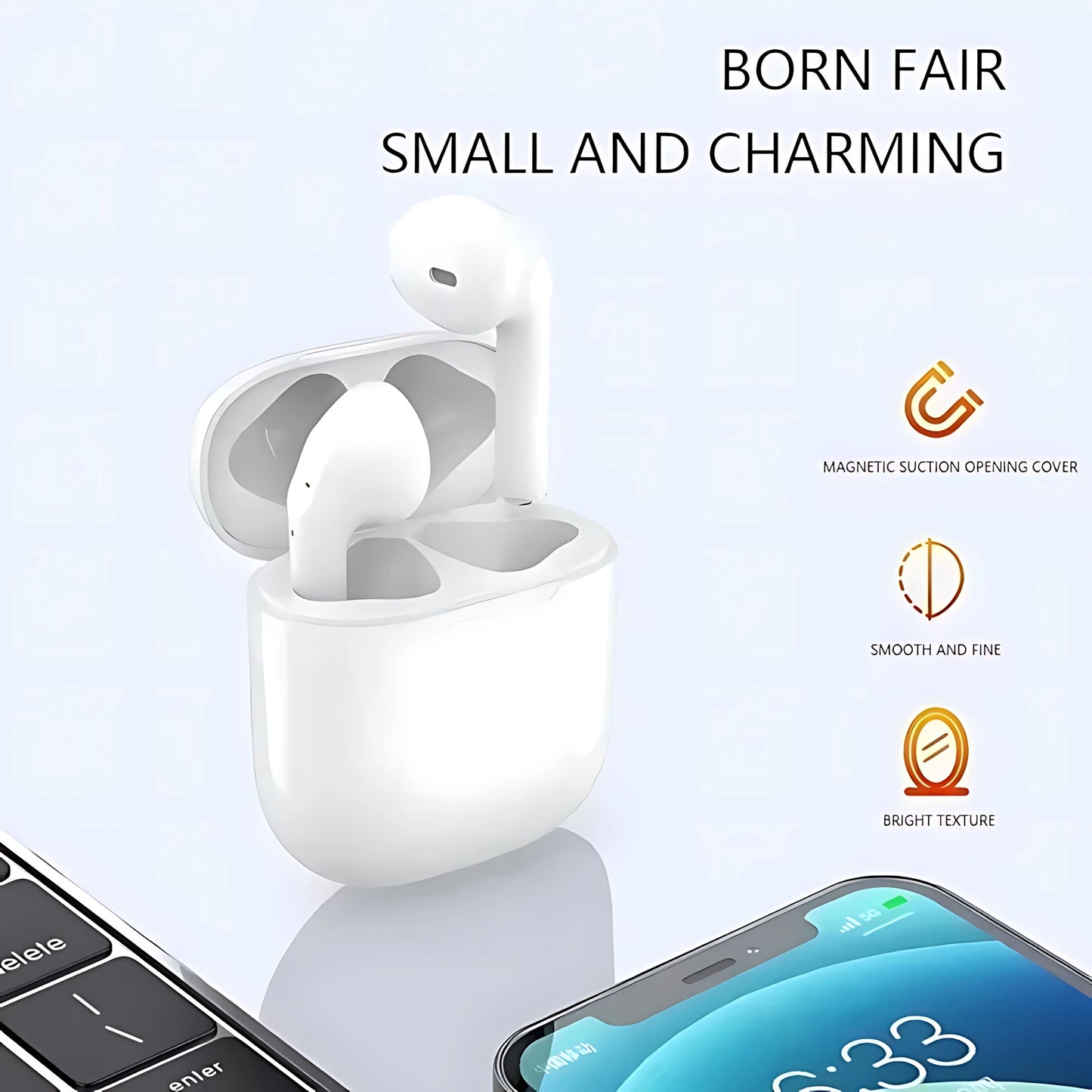 2025 TWS Air  Fone Bluetooth Earphones Wireless Headphones with Mic Touch Control Wireless Bluetooth Headset Pro 4 Earbuds