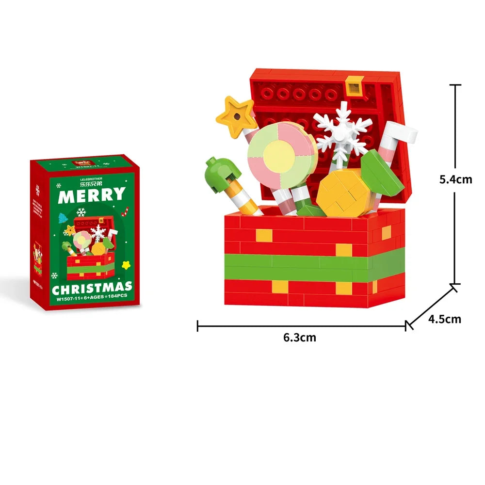 Christmas Gifts Micro Mini Building Blocks - Santa Claus, Christmas Tree, Reindeer, Snowman Train Elements Puzzle Assembling Toy