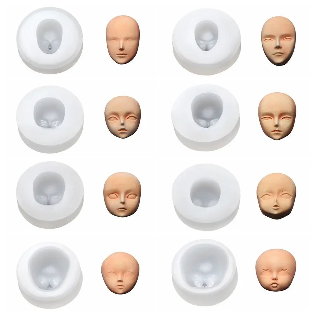 3D Baby Face Silicone Molds Human Facial Mould DIY Doll Modified Polymer Clay Fondant Cake Decor Action figure Handmade Mold