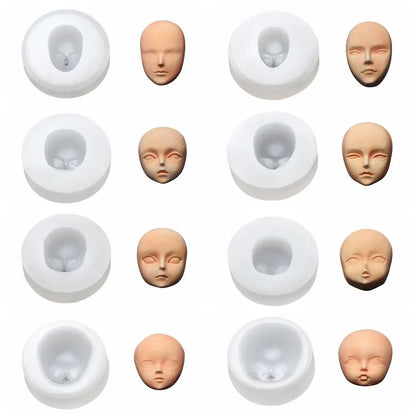 3D Baby Face Silicone Molds Human Facial Mould DIY Doll Modified Polymer Clay Fondant Cake Decor Action figure Handmade Mold