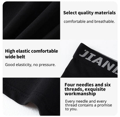 1/5 Pcs Men's Plus Size Black And White Long Sports Underwear Running Fitness Basketball Football Elastic Waist Shorts Teenagers