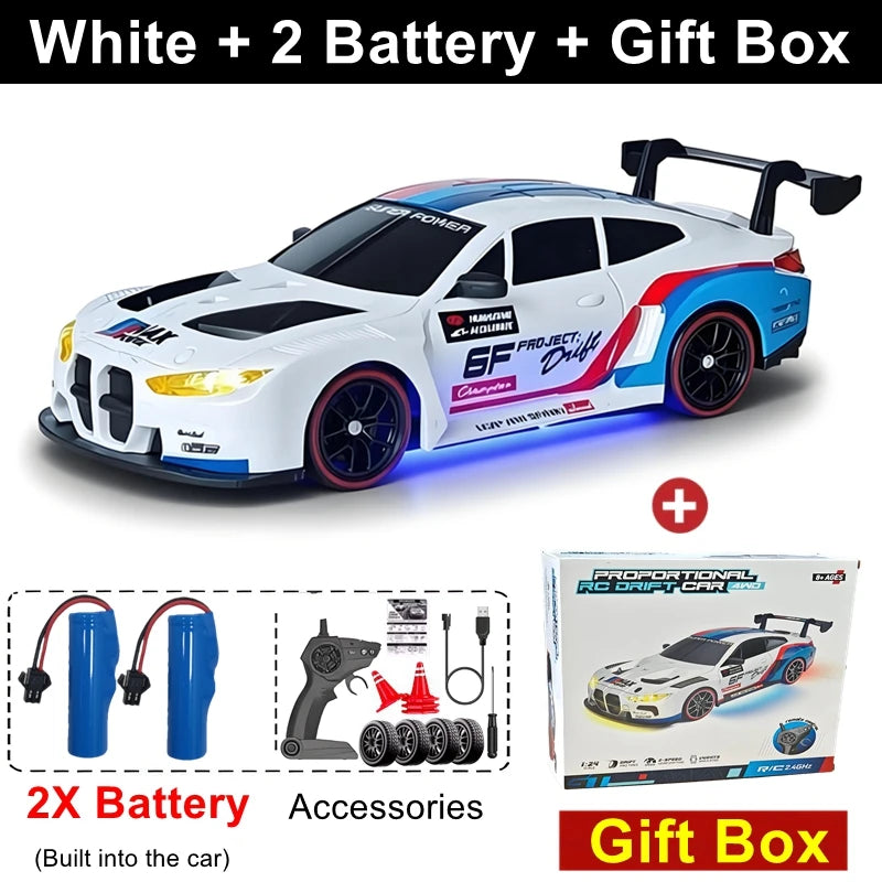 4WD Remote Control Drift Car Full Size 1:24 Mini Remote Control Racing Car Model 2.4G Radio High Speed 4X4 RC Car Vehicle Toy