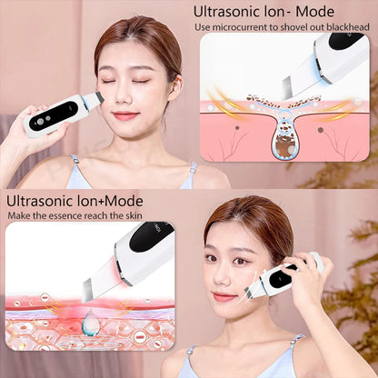 Ultrasonic Skin Scrubber Facial Peeling Face Scrubber Blackhead Remover Ance Pore Deep Facial Cleaning Spatula Facial Cleanser