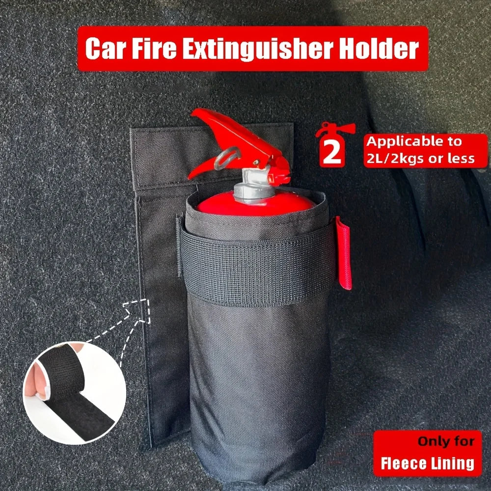 1pc Oxford Fabric Car Fire Extinguisher Organizer - Durable Trunk Storage Bag & Seat Back Holder, for Fire Extinguisher Storage