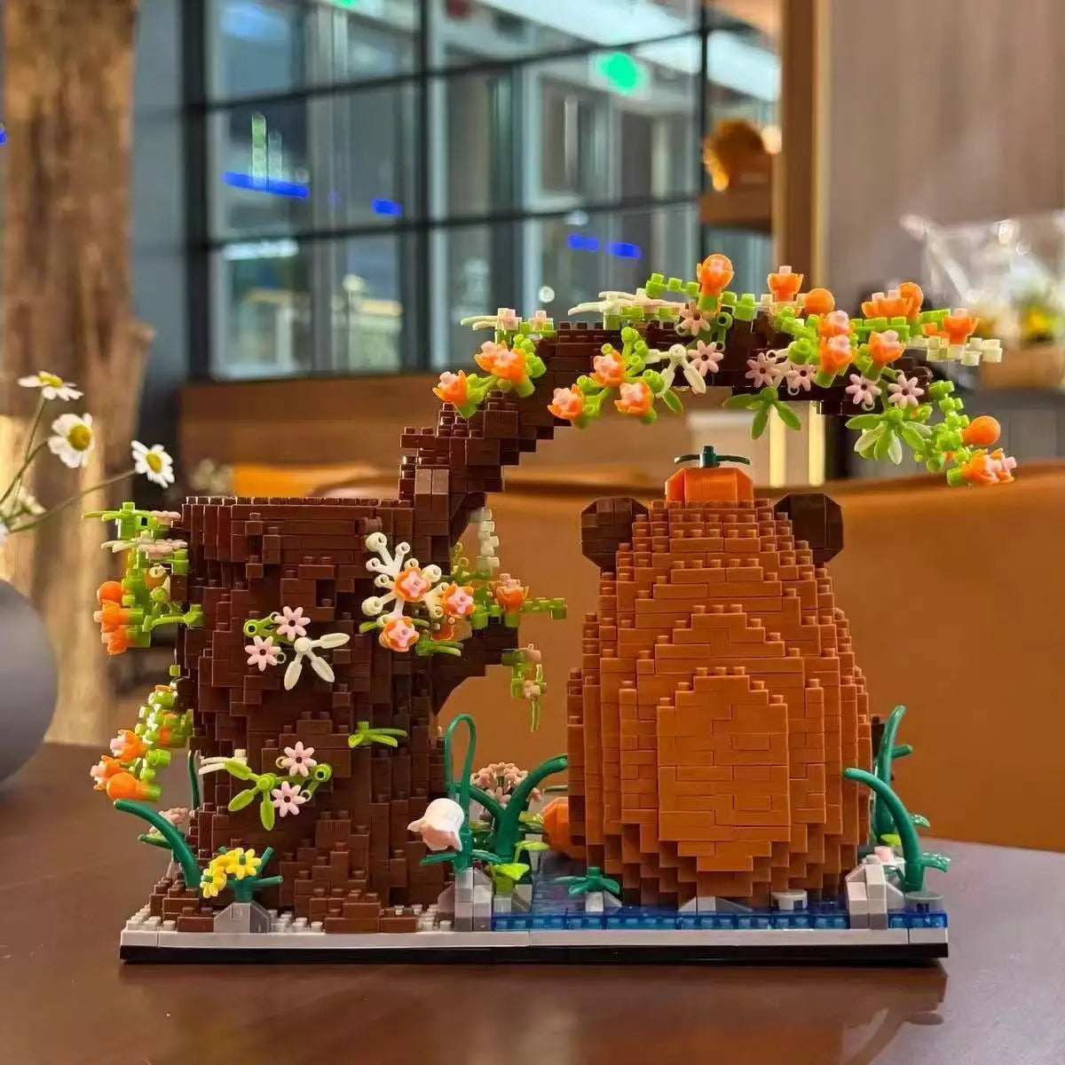 KNEW BUILT DIY Capybara Pen Holder Micro Mini Building Block Toy-Perfect for Students,Easy Assemble,Ideal Holiday Gift for Kids